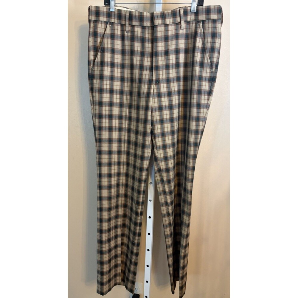 Vtg. Farah Size 36x 36 Plaid Wide Leg Golf Disco Retro Pant 60s 70s USA Hippie